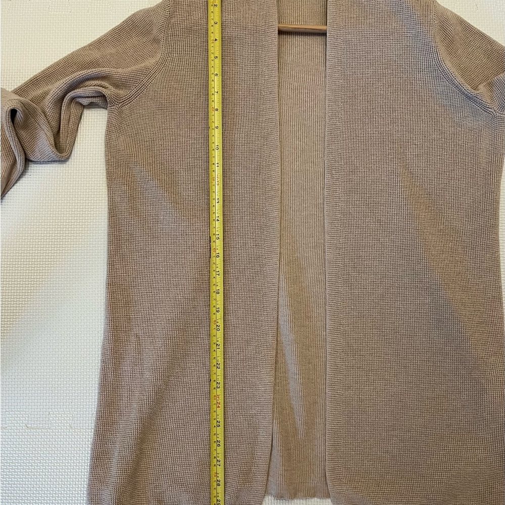 Cyrus Waffle Knit Open Cardigan Beige Neutral Size L - Picture 8 of 8